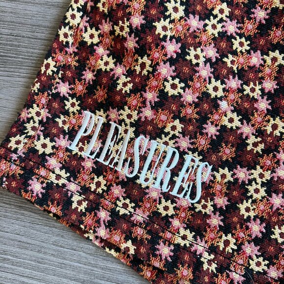 Pleasures Helium Woven Men’s Shorts Floral Tapestry Print Embroidered Size M - Picture 4 of 6